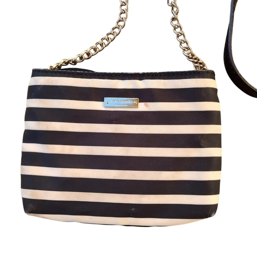 Kate Spade Black and White Floral Crossbody Bag